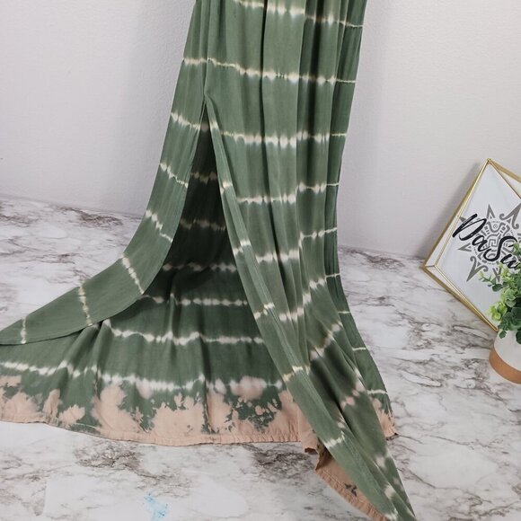 MELE BEACH Tie-Dye Stripes Off-Shoulder maxi dress women's one-size green - Picture 7 of 9